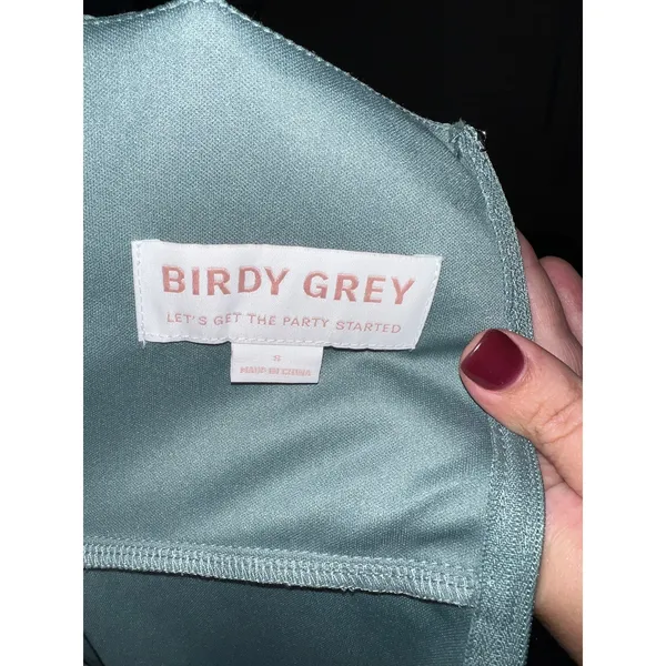 Birdy‎ Grey Amy Dress Sea Glass Chiffon Bridesmaid Gown Size Small Weddi… - Image 10