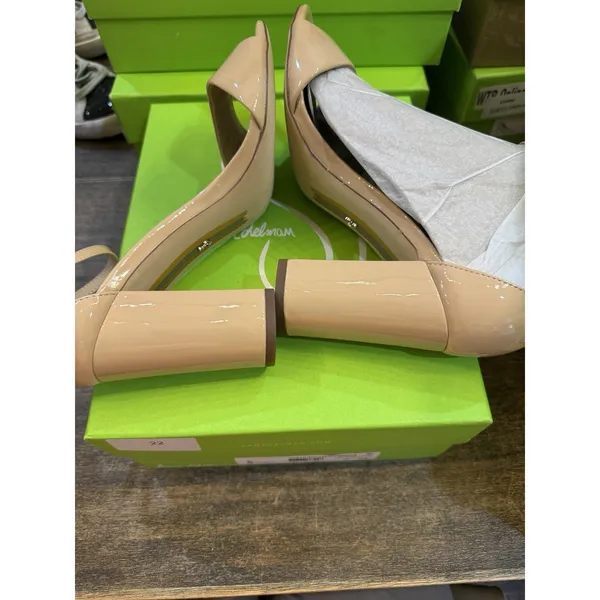 Sam Edelman Womens‎ Beige Patent Leather Robyn Strappy Sandal Heels Size 9 - Image 6