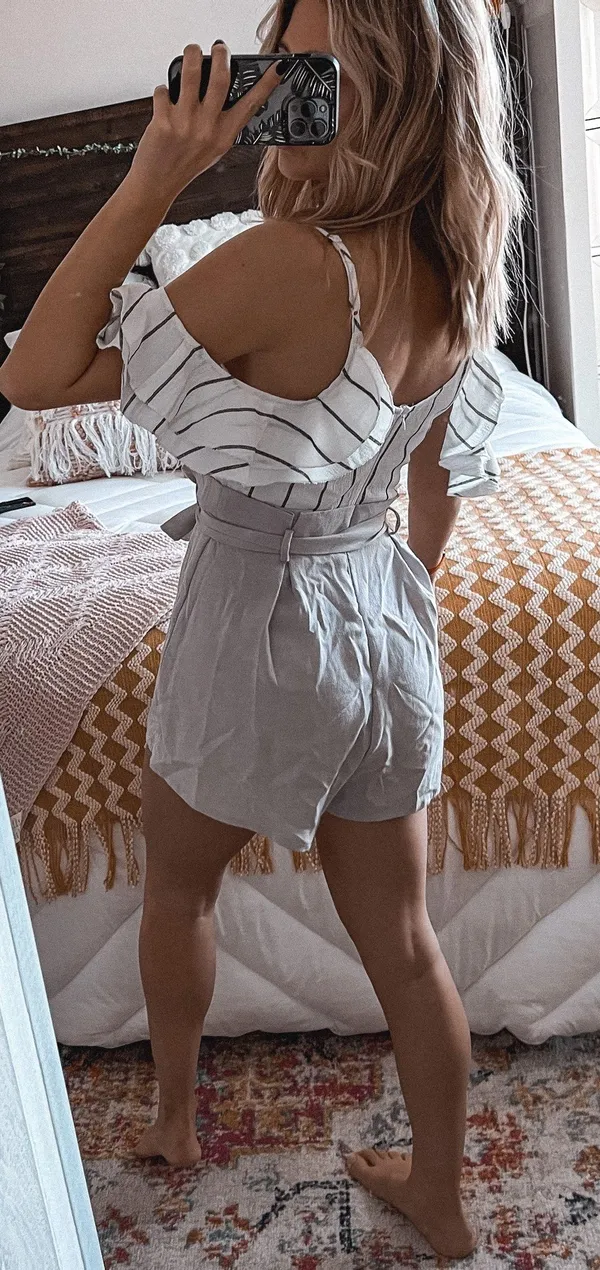 Boutique Striped Romper - Image 6