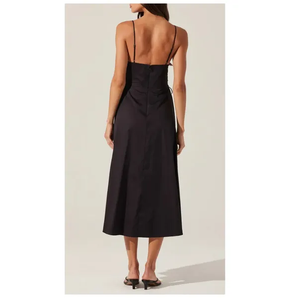 NWT ASTR the Label Lace-Up Cotton Poplin Midi Dress Size Small - Image 2