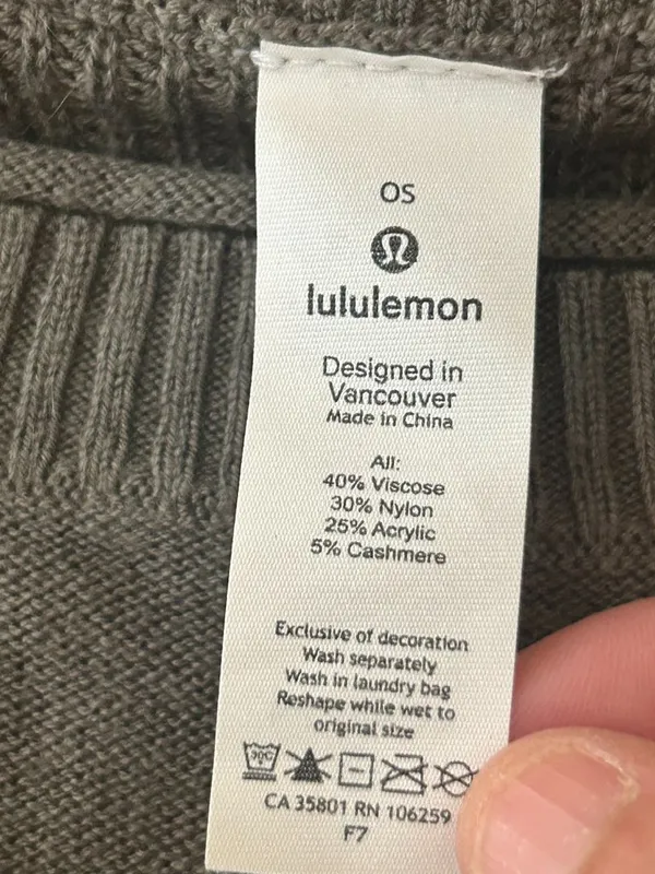 Lululemon Be At East Cashmere Blend Short Sleeve High Low Sweater Size OS - Image 7