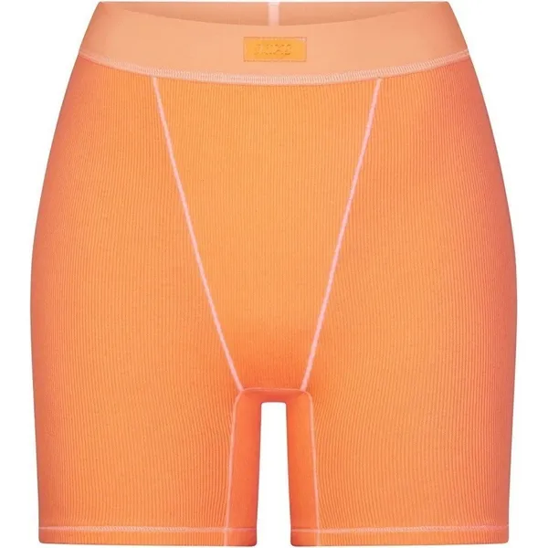 Skims Women's‎ Apricot Breathable Stretch-Cotton Ribbed Boxers 2X NWT - Image 2