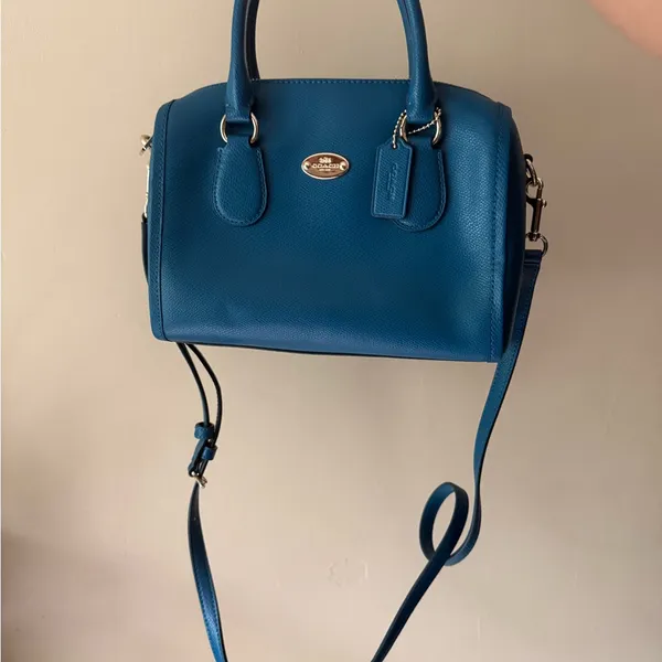 COACH Shoulder Bag Crossbody Bag Hand Bag color‎ Blue Leather F33329 U - Image 2