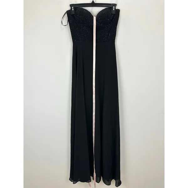 Lulus Remember This Moment Black Rhinestone Strapless Maxi Dress Formal XS NWT - Image 5