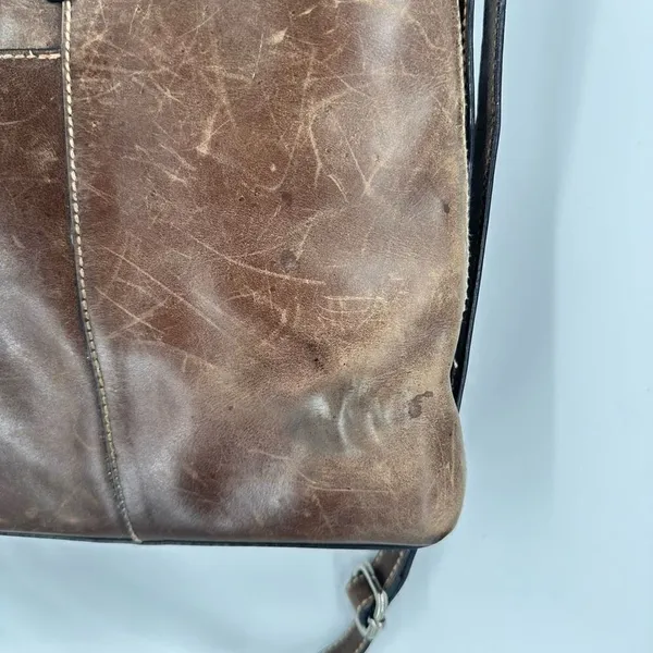 Vintage Fossil Women's Leather‎ Messenger Shoulder Bag Handbag Dark Brown Medium - Image 4