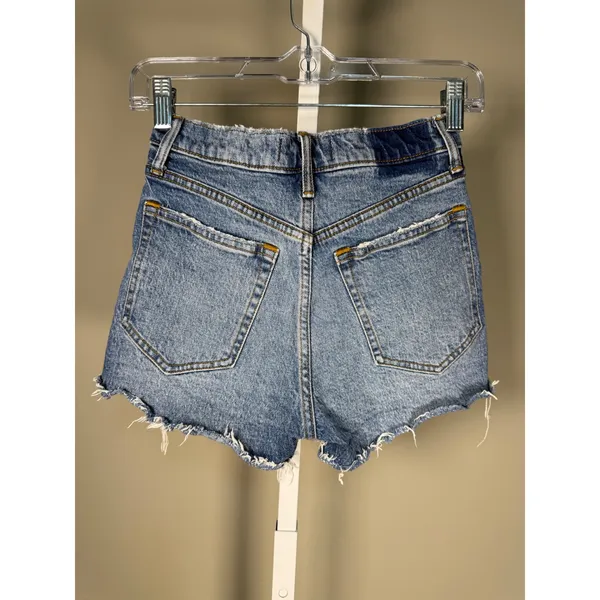 Abercrombie & Fitch Mom Shorts‎ High Rise Distressed Frayed Denim 00 - Image 2