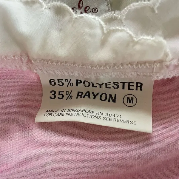 Vintage 70s Pink Top White Eyelet Lace Peter Pan Collar XS - Image 8
