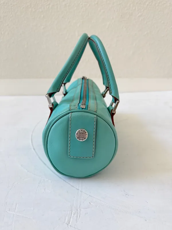 Vintage Michael Kors Barrel Bag 2000s Y2K Mint Green Teal - Image 2