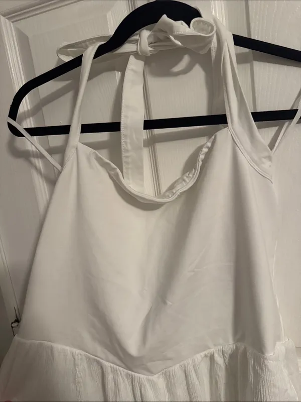 Aerie White Halter Dress - Image 3