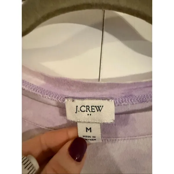 J.crew purple tie dye crewneck long sleeve top M - Image 3
