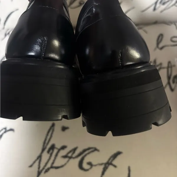 Gianni Bini Black Leather Slip-On Loafers #22 - Image 7