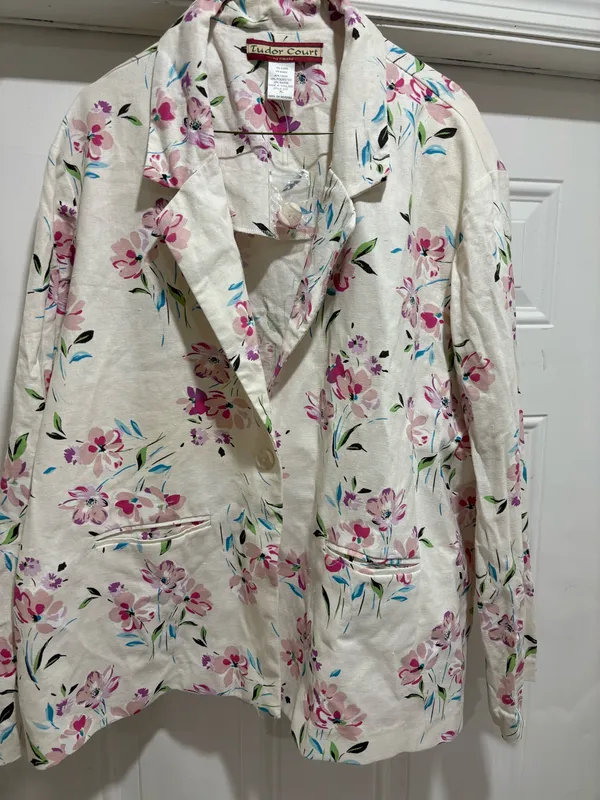 Vintage Floral Blazer / Lightweight Jacke - Image 4