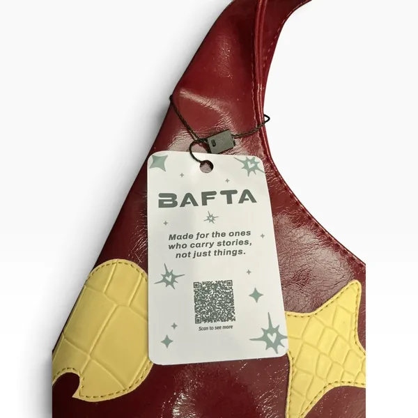 BAFTA Celestial Heart Hobo Shoulder Bag Burgundy Y2K Indie Designer NWT - Image 5