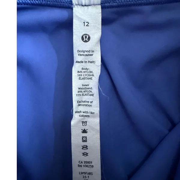 Lululemon Fast and Free High-Rise Crop 23 Nulux Blue Running Leggings Size 12 - Image 3