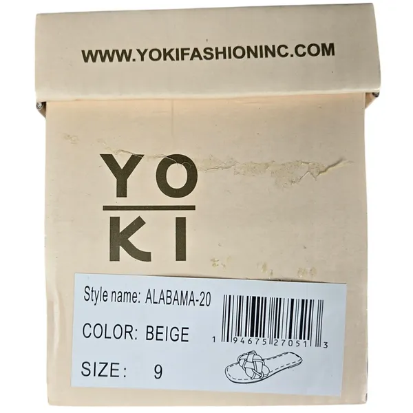 Yoki Alabama Women's Braided Rhinestone Flat Sandals in Beige‎ 9 NIB - Image 8