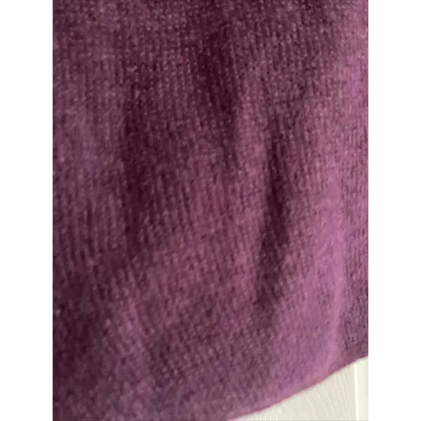 Tahari Back Zip Merino Wool Sweater Womens Size S Purple Plum Knit Pullover Top - Image 2