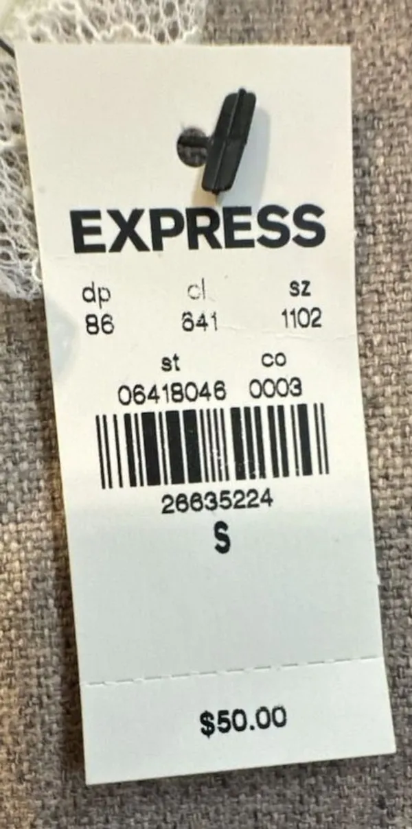Express White Lace Ruffle Trim Sleeveless Blouse Top Small Nwt B-1 - Image 4