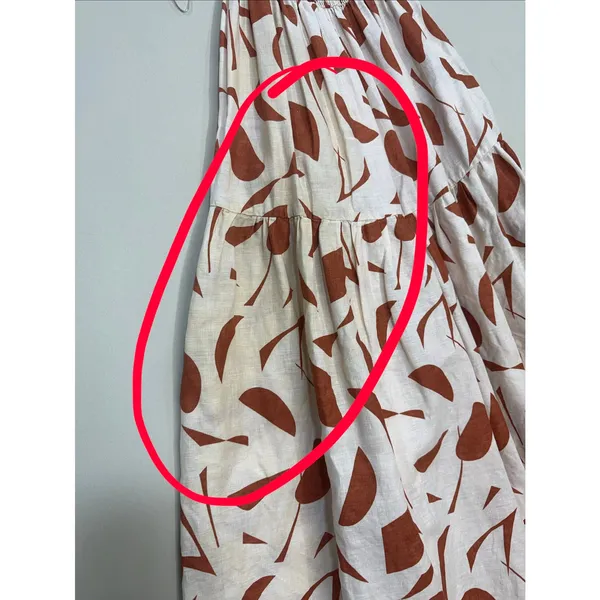 ASTR Marlene rust abstract midi Dress Small - Image 4