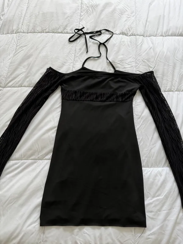 Amazon Black Cut-Out Mini Dress - Image 5
