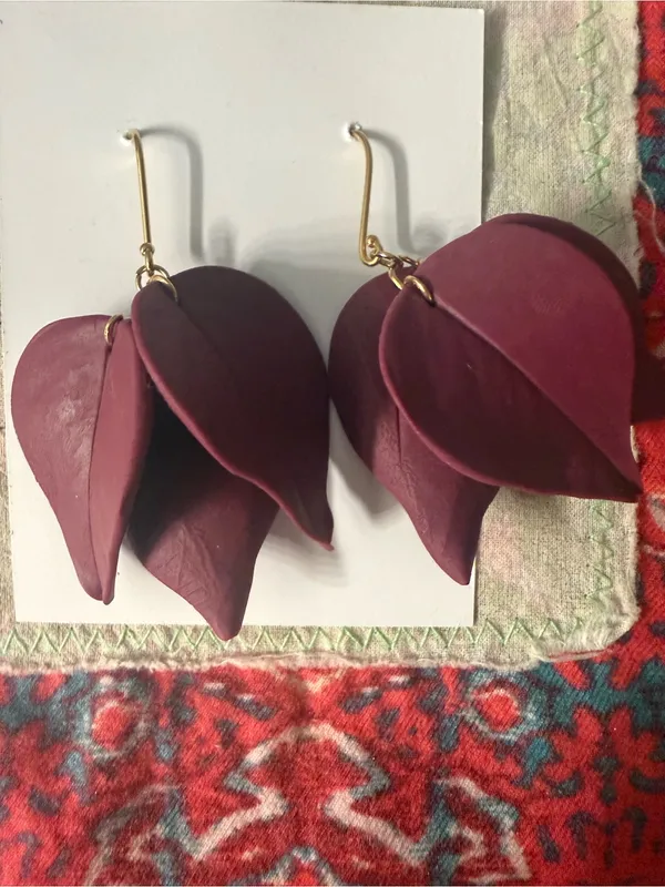 Handcrafted Bougainvillea Petal Drop Earrings - Women Jewelry - Image 4