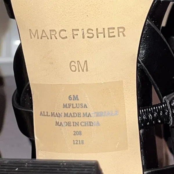 Marc Fisher Womens Lusa Caged City Sandals Black Ankle Strap‎ Size 6M EUC - Image 9