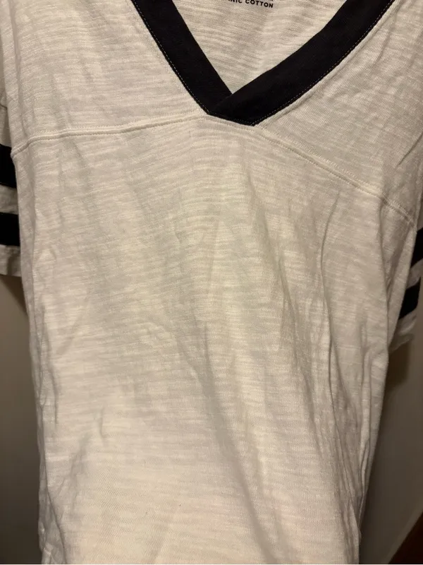 Faherty Sunwashed Slub organic cotton varsity tee XL black/ white - Image 6
