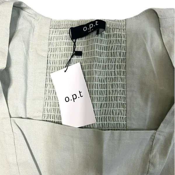 ANTHROPOLOGIE O.P.T Light green Puff sleeve blouse - Image 2
