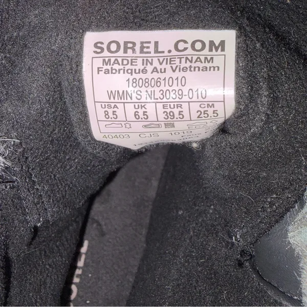 Sorel Explorer Black Joan Suede Boots Shoes size 8.5 - Image 12