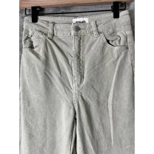 Rolla’s East Coast Flare Corduroy Pants Seagrass Green High Rise Size 27 Y2K - Image 2