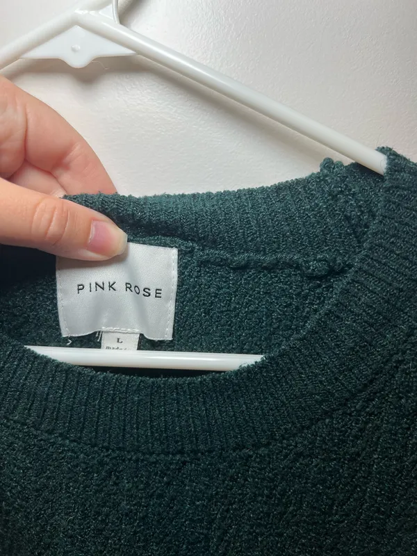 Pink Rose Fall Sweater Vest Sea Green - Image 3