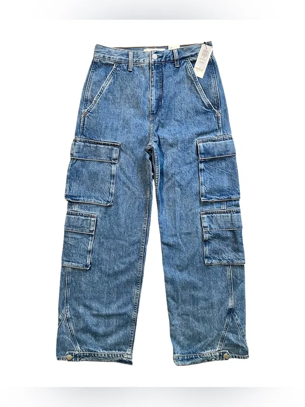 NWT Aritzia Denim Forum The 90’s Millie Hi-Rise Cargo Jeans Size 26W - Image 5