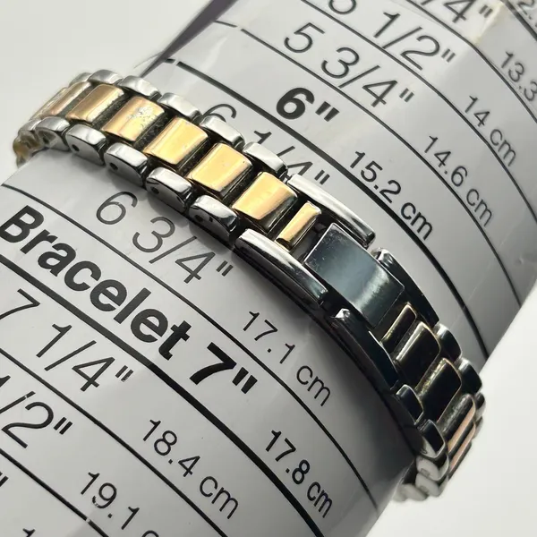 Women’s Two-tone Silver and Rose-gold Crystal Accented Analog Watch Working - Image 8
