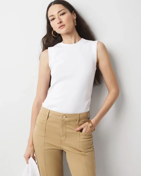 White House Black Market Rib Tank Yellow - Image 2