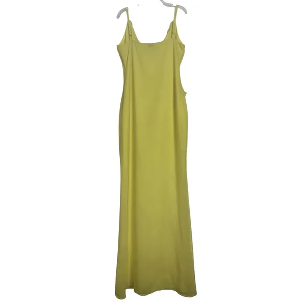 Beginning Boutique Yellow Bias Cut Ruffle Maxi Dress 6 Bridesmaid Prom - Image 2