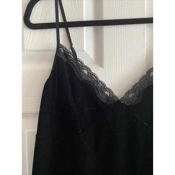 Secret Treasures Velvet Lace Trim Chemise Womens 1X Black Sleepwear Y2K‎ Nightie - Image 3