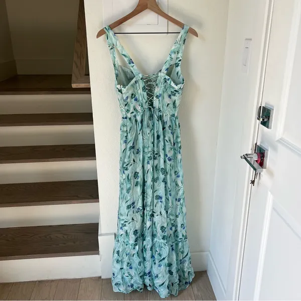 ASTR The Label Kelby Maxi Dress in Green Blue Floral - Small - Image 5