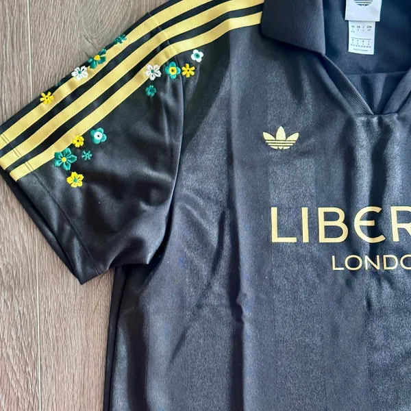 Liberty London Adidas Soccer Football Jersey Oversize Floral Embroidery Small - Image 4
