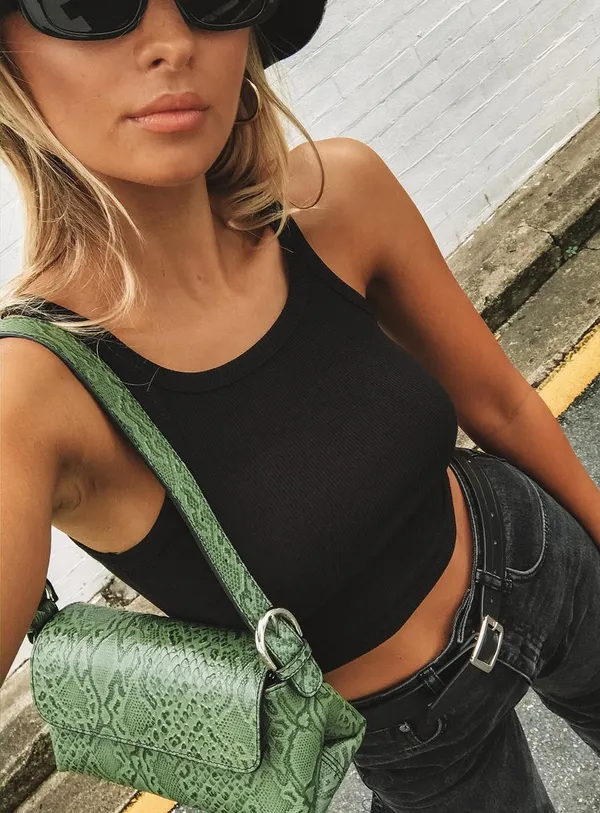 Princess Polly Black Crop Tank - Image 2