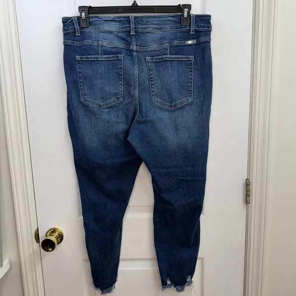 Kancan Maurice's dark wash blue ripped distressed‎ stretch skinny jeans 5 pocket - Image 5
