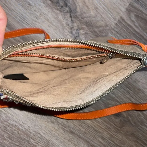 Leather Beaded Handbag Orange - Image 16