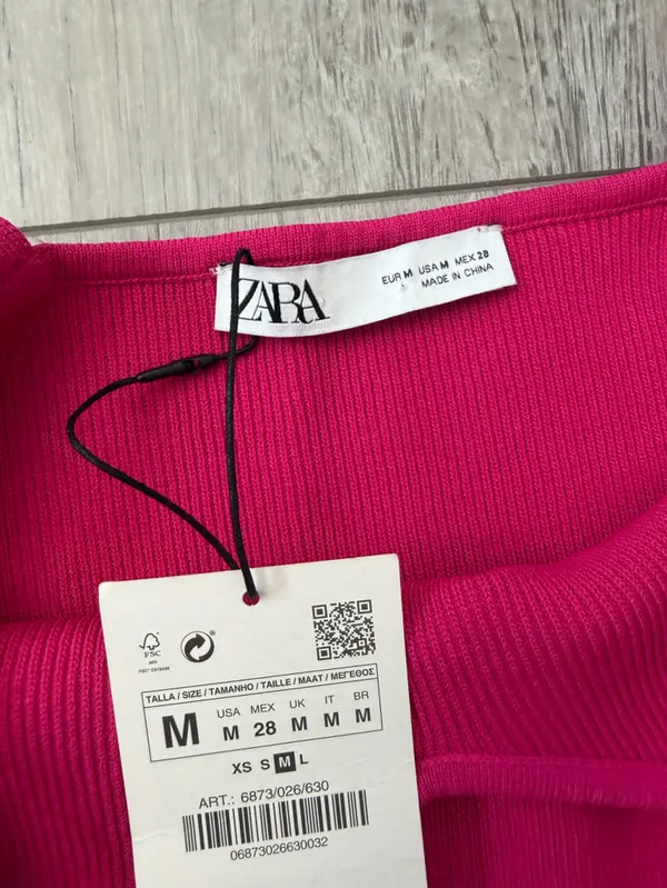 NWT Zara Baby Doll Ribbed Bodycon Sweetheart Knit Crop Tank Top size medium - Image 7