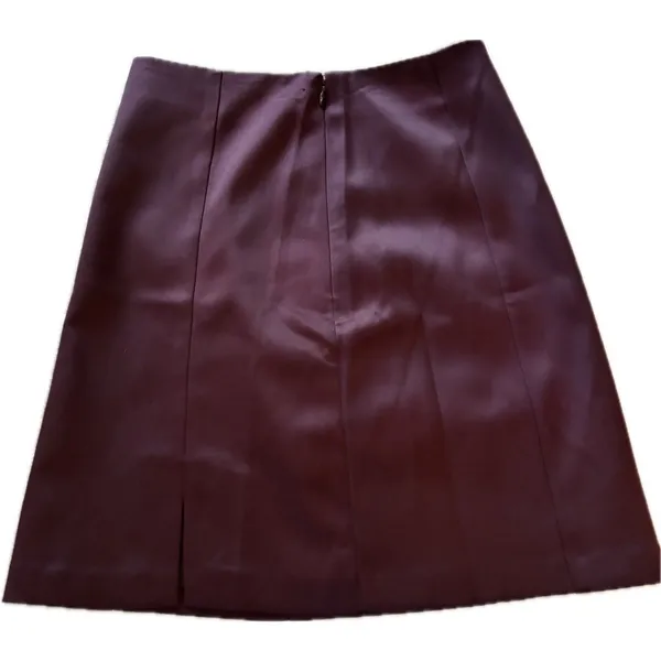 LOFT Burgundy A-Line Short Skirt Zip Closure 00 Petite Solid Women's Skirt - Image 7