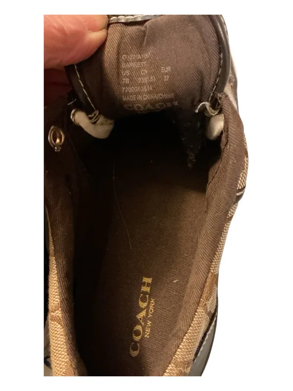 Coach Barrett Signature Canvas Low Top Sneakers Brown / Tan Size 7B - Image 5