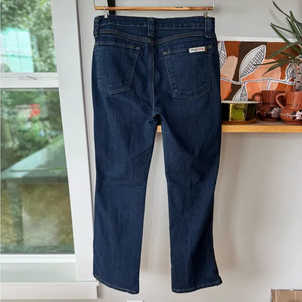 Wrangler Riggs Workwear Dark Blue Denim Bootcut Jeans Size 4 x 30 - Image 2