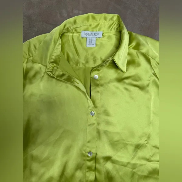 Rachel Zoe Green Casual Button Down Shirt - Image 2