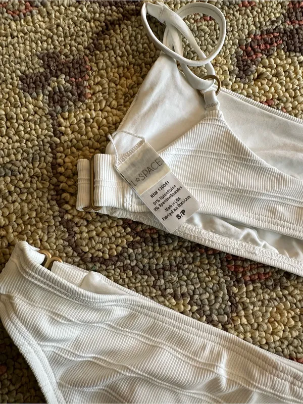NWOT L*Space ribbed bikini set cream - Image 4