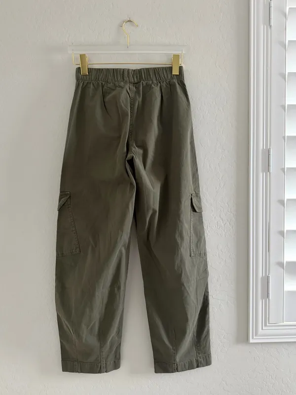 Abercrombie & Fitch Cargo Pants Barrel Leg Olive Green Elevated Casual Size 25/0 - Image 8