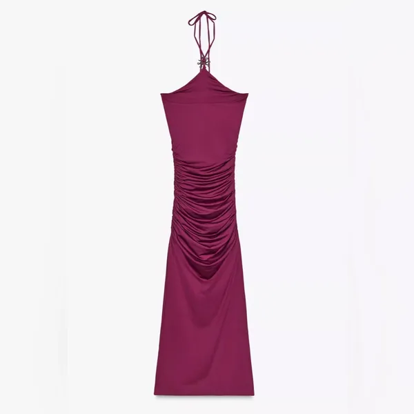 NWT ZARA HALTER SUN POLYAMIDE DRESS SIZE M - Image 10