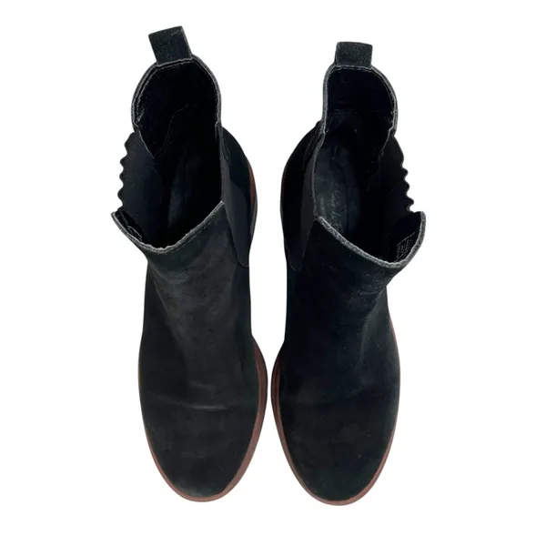 Antonio de Faria Black Suede Chunky Heeled Chelsea Boots - Image 2