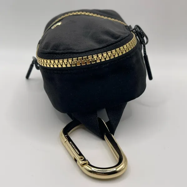 Lululemon Black Velour Nano Backpack Bag Charm with Golden accents - Image 4